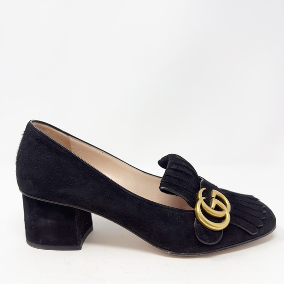 Gucci GG Marmont Fringe Loafer Pumps 38 - Picture 6 of 13